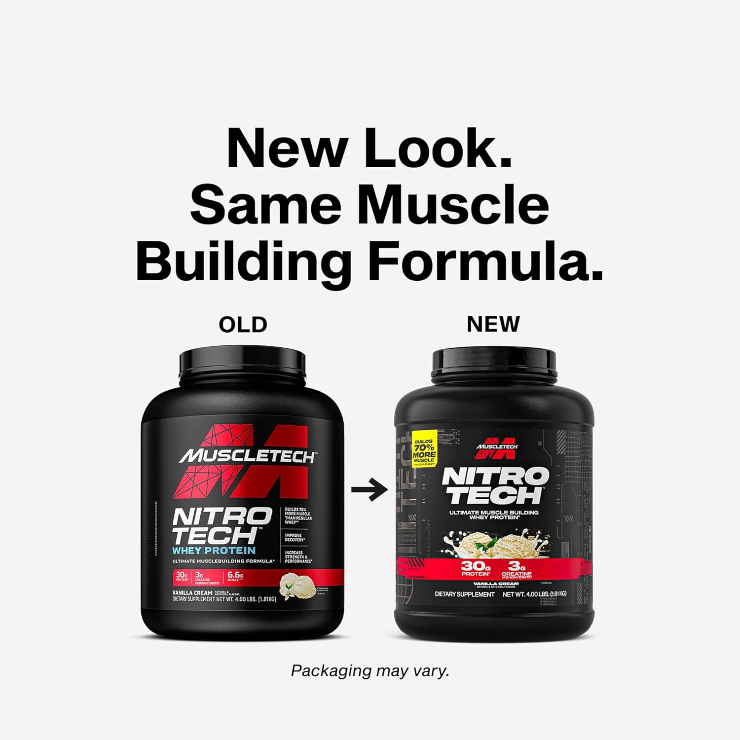 MuscleTech Nitro-Tech Whey Protein 4lbs original protein supplement for muscle growth
Nitro-Tech Whey Protein 4lbs for lean muscle and recovery
MuscleTech whey protein isolate and peptides 4lbs
