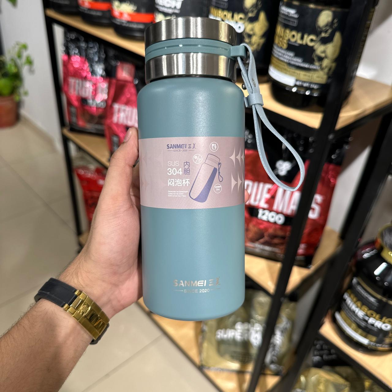 800ML Stainless Steel Water Bottle with Strap